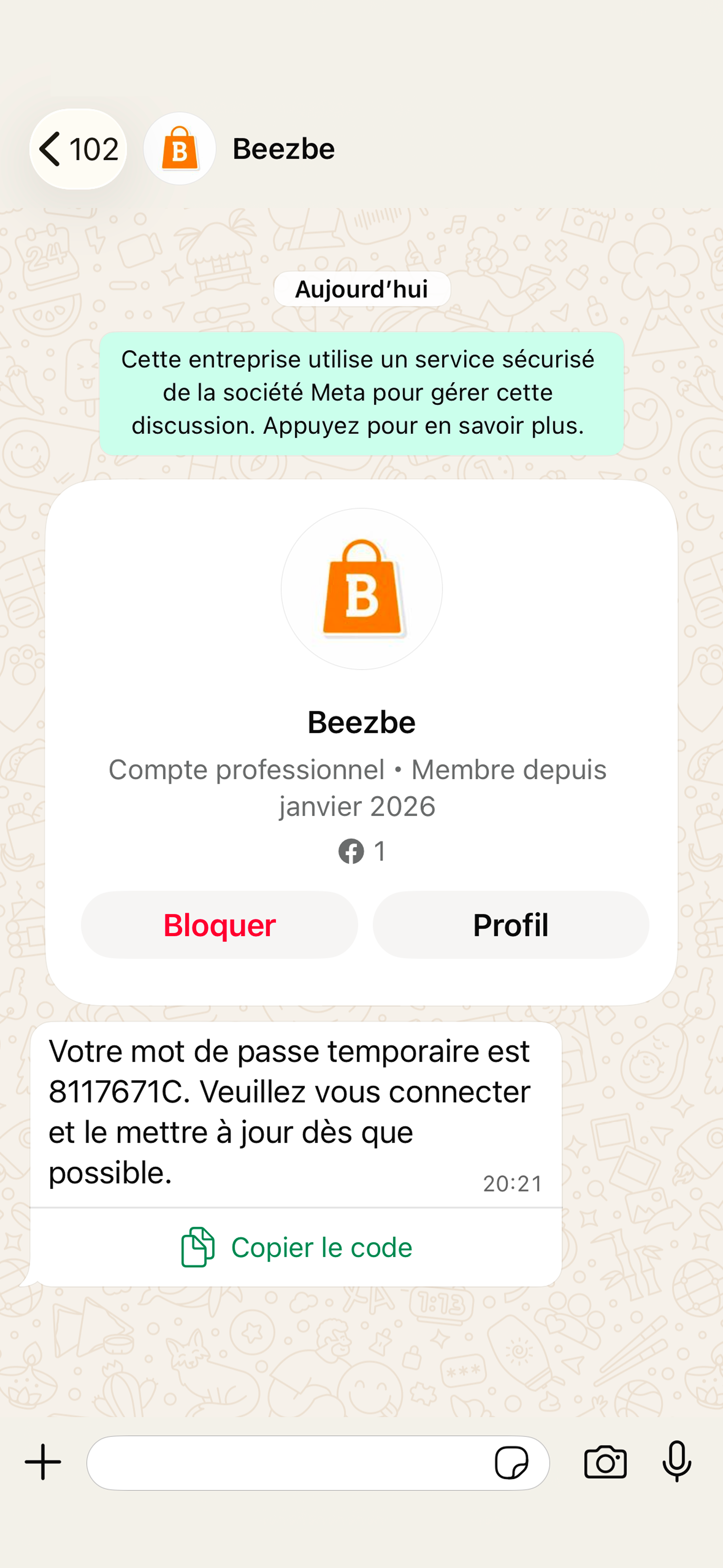 Modification du mot de passe
